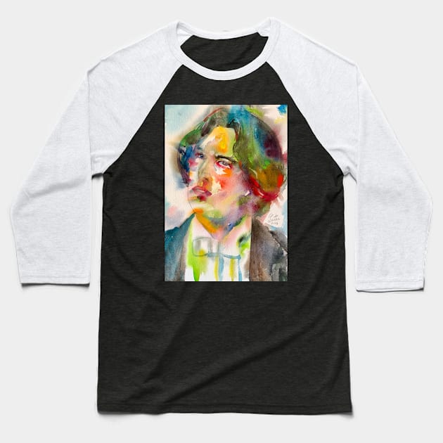 OSCAR WILDE watercolor portrait .34 Baseball T-Shirt by lautir